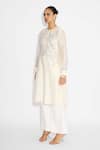 SHASHA GABA_Applique Ivory Straight Kurta _Online_at_Aza_Fashions