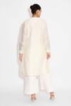 Shop_SHASHA GABA_Applique Ivory Straight Kurta _at_Aza_Fashions