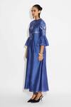 SHASHA GABA_Blue Indigo Peplum Sleeve Maxi Dress _Online_at_Aza_Fashions