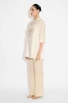 SHASHA GABA_Pearl Embellished Ivory Short Kurta _Online_at_Aza_Fashions