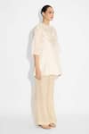 Buy_SHASHA GABA_Pearl Embellished Ivory Short Kurta _Online_at_Aza_Fashions