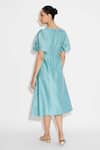 Shop_SHASHA GABA_Applique Aqua Midi Dress _at_Aza_Fashions
