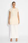 Buy_SHASHA GABA_Tone On Tone Ivory Embellished Kurta _Online_at_Aza_Fashions