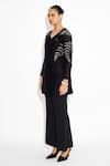 SHASHA GABA_Black Embellished Short Kurta _Online_at_Aza_Fashions
