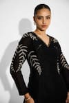 SHASHA GABA_Black Embellished Short Kurta _at_Aza_Fashions