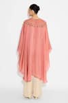 Shop_SHASHA GABA_Peach Cape With Hand Embellishment _at_Aza_Fashions