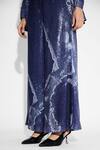 SHASHA GABA_Blue Amorphous Print Sequin Flared Pant _Online_at_Aza_Fashions