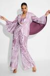 Buy_SHASHA GABA_Amorphous Dusty Purple Sequin Pant _at_Aza_Fashions