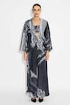 Buy_SHASHA GABA_Black Amorphous Sequins Flared Pant _at_Aza_Fashions