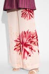 SHASHA GABA_Pink Floral Wide Leg Pant _Online_at_Aza_Fashions