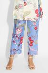 SHASHA GABA_Floral Printed Cue Blue Pants _Online_at_Aza_Fashions