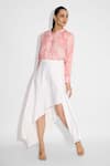 Buy_SHASHA GABA_Draped Ivory Midi Skirt _at_Aza_Fashions