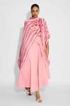 Buy_SHASHA GABA_Draped Baby Pink Skirt _at_Aza_Fashions
