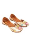 Buy_Shilpsutra_Gold Shimmering Leather Bling Juttis _at_Aza_Fashions