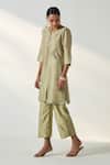 Studio Bagechaa_Chanderi Green Kurta Set _Online_at_Aza_Fashions