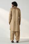 Shop_Studio Bagechaa_Embroidered Gold Pathani Kurta Set _at_Aza_Fashions