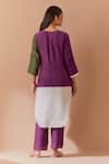 Shop_Priya Chaudhary_Multi Color Multicolor Chanderi Kurta And Pant Set _at_Aza_Fashions