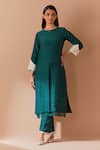 Buy_Priya Chaudhary_Green Soft Chanderi Kurta Set _at_Aza_Fashions