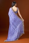 Shop_Yoshita Couture_Purple Sequins Round Neck Thread Embroidered Saree With Blouse _at_Aza_Fashions