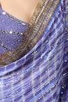 Buy_Yoshita Couture_Purple Sequins Round Neck Thread Embroidered Saree With Blouse 