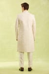 Shop_Arihant Rai Sinha_Cream Art Silk Embroidered Sherwani Set _at_Aza_Fashions
