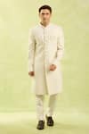Shop_Arihant Rai Sinha_Cream Embroidery Hand Sherwani Set _Online_at_Aza_Fashions