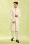Arihant Rai Sinha_Cream Embroidery Hand Sherwani Set _at_Aza_Fashions