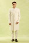 Buy_Arihant Rai Sinha_Cream Embroidery Hand Sherwani Set 