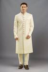Buy_Arihant Rai Sinha_Cream Hand Embroidered Sherwani Set _at_Aza_Fashions
