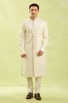 Arihant Rai Sinha_Cream Hand Embroidered Sherwani Set _at_Aza_Fashions