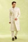 Shop_Arihant Rai Sinha_Cream Hand Embroidered Sherwani Set 