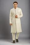 Buy_Arihant Rai Sinha_Cream Hand Embroidered Sherwani Set _at_Aza_Fashions
