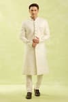 Buy_Arihant Rai Sinha_Cream Hand Embroidered Sherwani Set 