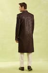 Shop_Arihant Rai Sinha_Maroon Embroidery Velvet Thread Work Sherwani Set _at_Aza_Fashions