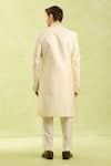 Shop_Arihant Rai Sinha_Cream Jacquard Banarasi Silk Sherwani Set _at_Aza_Fashions