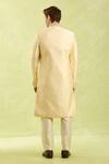 Shop_Arihant Rai Sinha_Gold Jacquard Banarasi Silk Sherwani Set _at_Aza_Fashions