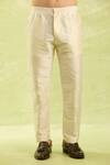 Shop_Arihant Rai Sinha_Gold Jacquard Banarasi Silk Sherwani Set 