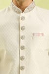 Arihant Rai Sinha_Off White Jacquard Banarasi Silk Sherwani Set _Online_at_Aza_Fashions
