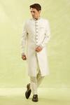 Buy_Arihant Rai Sinha_Off White Jacquard Banarasi Silk Sherwani Set 