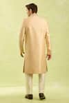Shop_Arihant Rai Sinha_Gold Jacquard Banarasi Silk Sherwani Set _at_Aza_Fashions