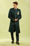 Shop_Arihant Rai Sinha_Green Embroidered Sherwani Set _Online_at_Aza_Fashions
