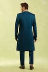 Shop_Arihant Rai Sinha_Blue Embroidery Sherwani And Half Elastic Pant Set _at_Aza_Fashions