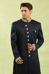 Shop_Arihant Rai Sinha_Blue Embroidery Sherwani With Half Elastic Pant _Online_at_Aza_Fashions