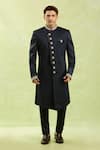 Arihant Rai Sinha_Blue Embroidery Sherwani With Half Elastic Pant _at_Aza_Fashions