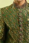 Buy_Arihant Rai Sinha_Green Jacquard Banarasi Silk Sherwani Set 