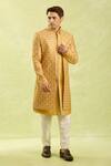 Arihant Rai Sinha_Mustard Yellow 3-piece Jacket Set _at_Aza_Fashions