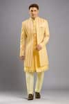 Buy_Arihant Rai Sinha_Yellow Art Silk Sherwani With Pant Set _at_Aza_Fashions