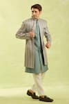 Shop_Arihant Rai Sinha_Dark Gray 2-piece Sherwani Set _Online_at_Aza_Fashions