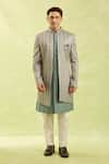 Buy_Arihant Rai Sinha_Dark Gray 2-piece Sherwani Set 