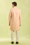 Shop_Arihant Rai Sinha_Peach Embroidery Pattern Sherwani Set _at_Aza_Fashions
